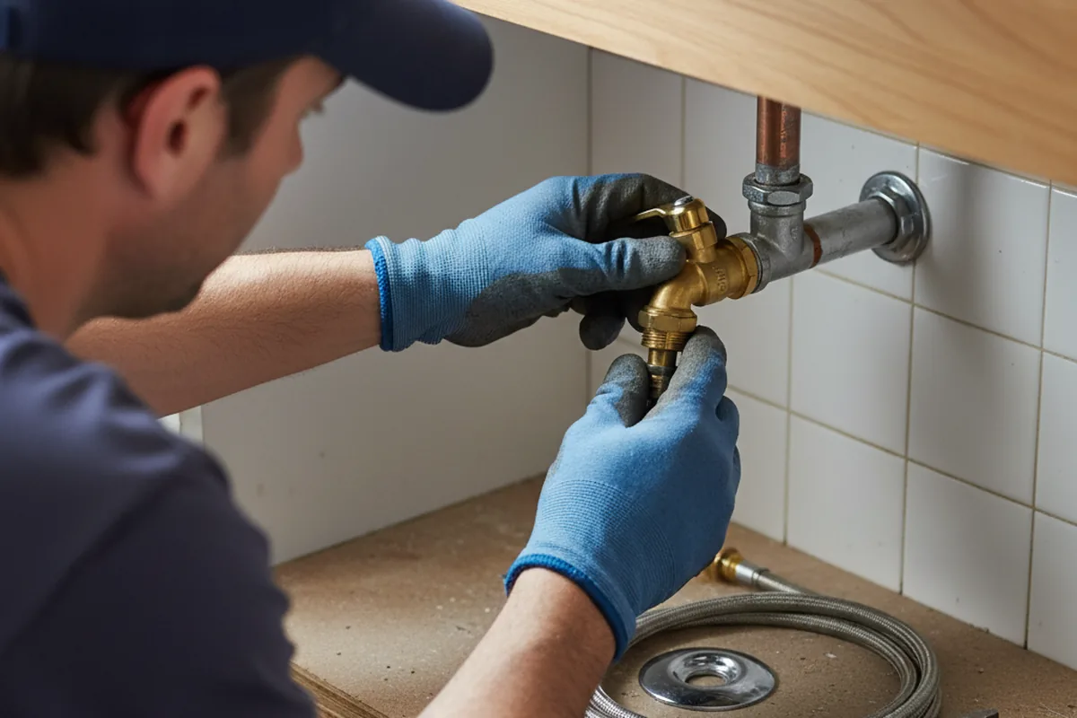 Shutoff valve and fitting work during Faucet and Fixture Repair in Swansea
